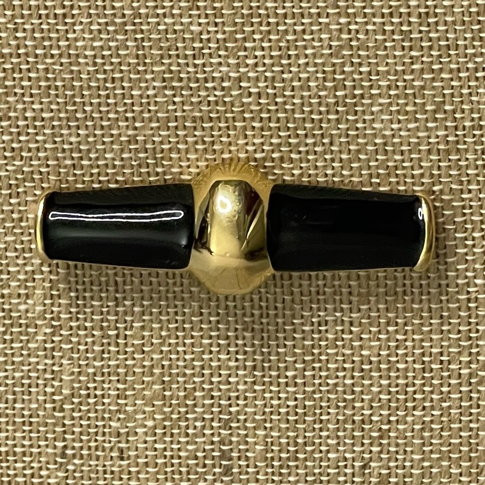 MONET Vintage Gold Tone and Enamel Bar Brooch Pin